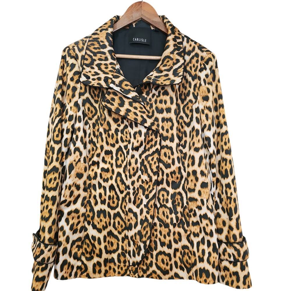 Carlisle Leopard Print Silk Jacket  Size 14